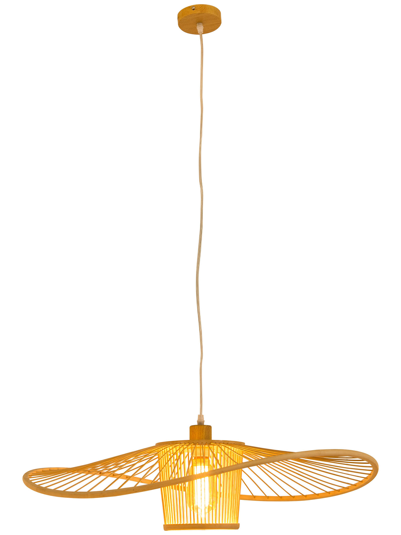 Kibek Hängeleuchte - Aki Filigree Beige 70 x 70 x 155 Bambus