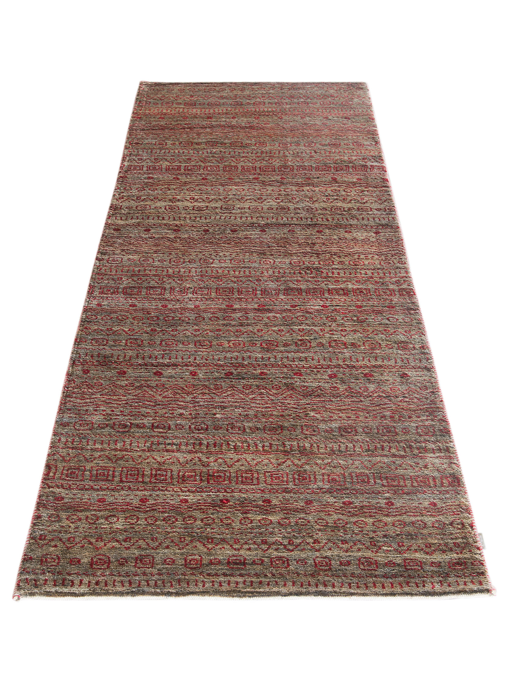 Kibek Unikat / Einzelstück - Contemporary Gabbeh Braun 70 x 250 cm 100% Schurwolle