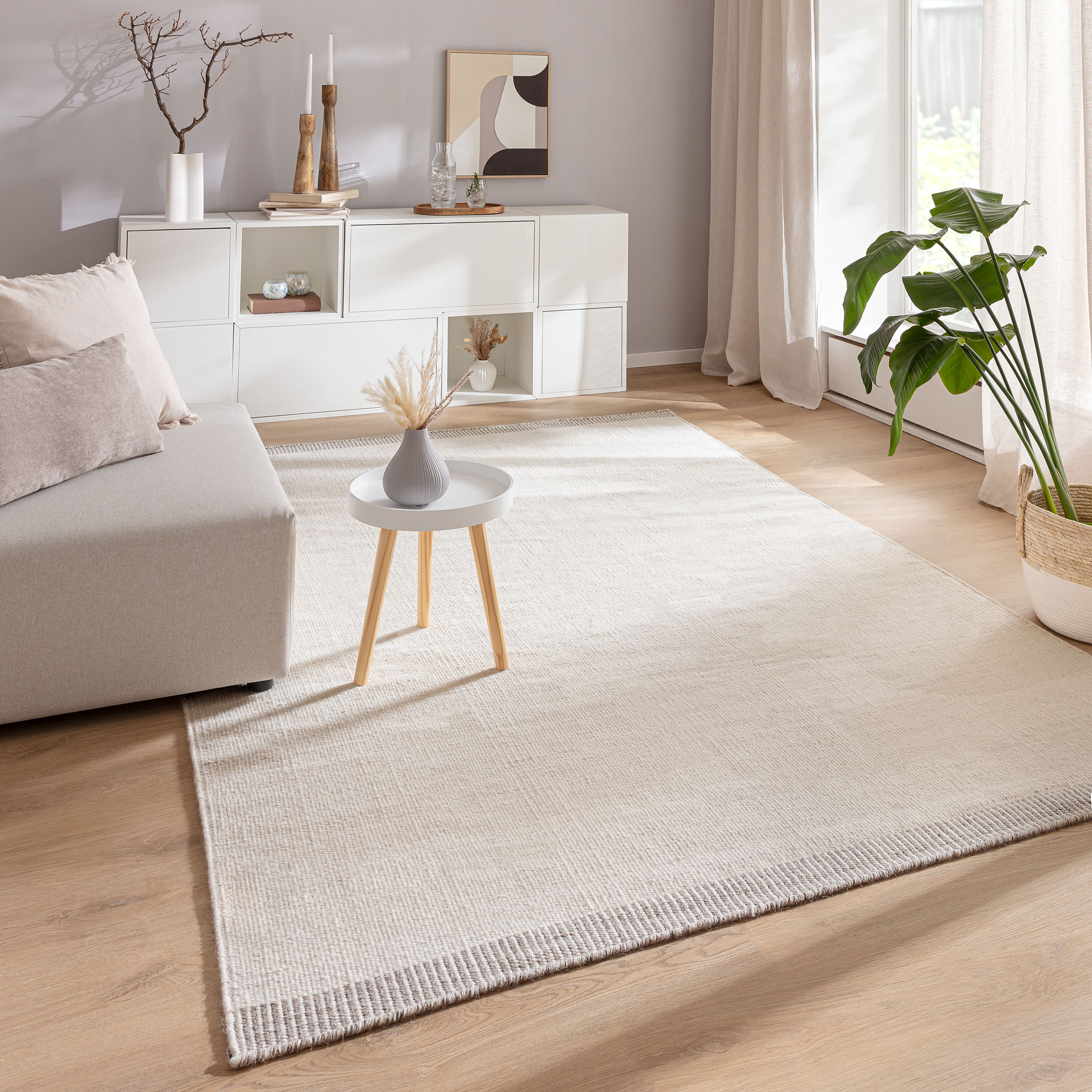 Kibek | Woll-Teppich - Svaland | Weiß | 90 x 160 cm