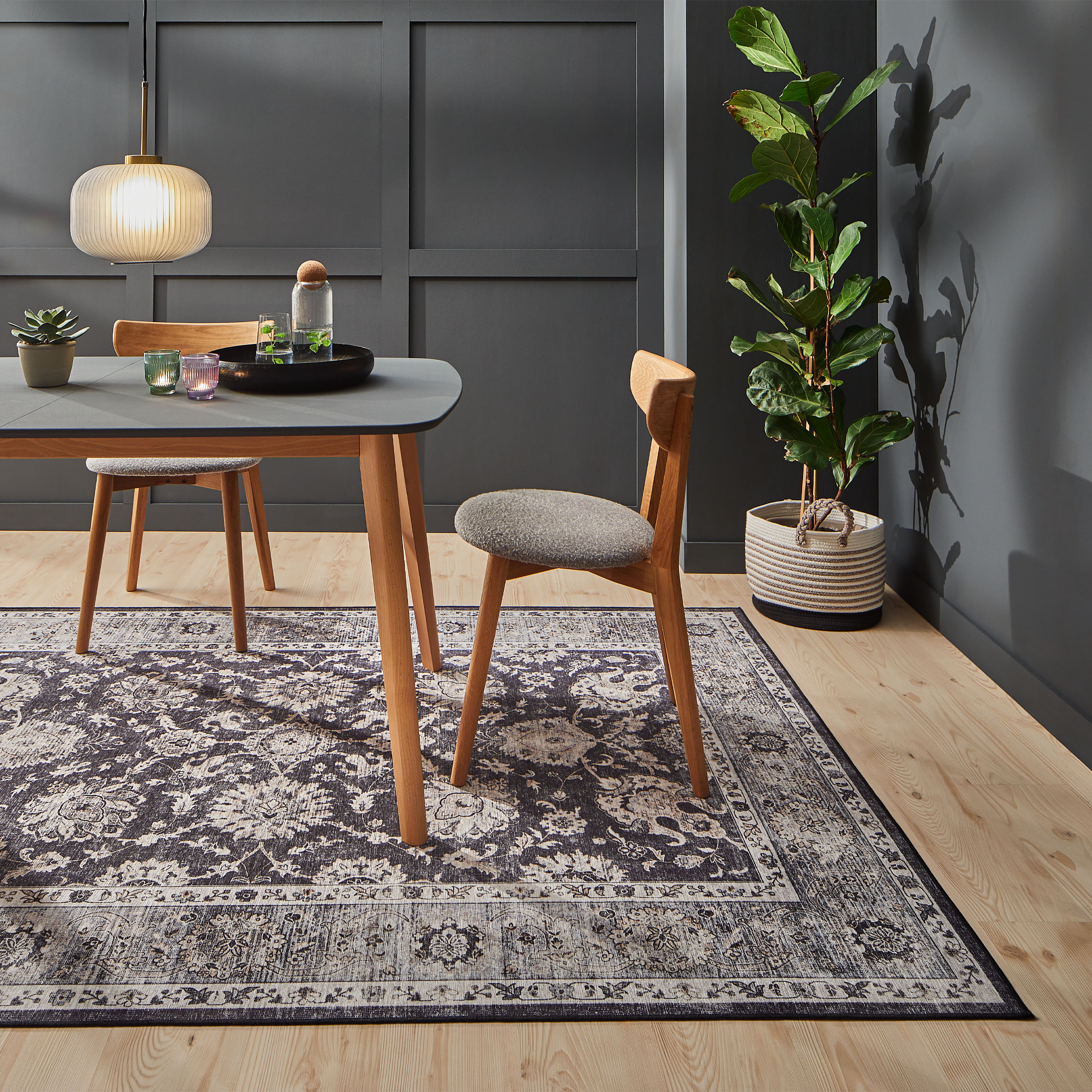 Kibek Vintage-Teppich - Novellara Grau 160 x 230 cm