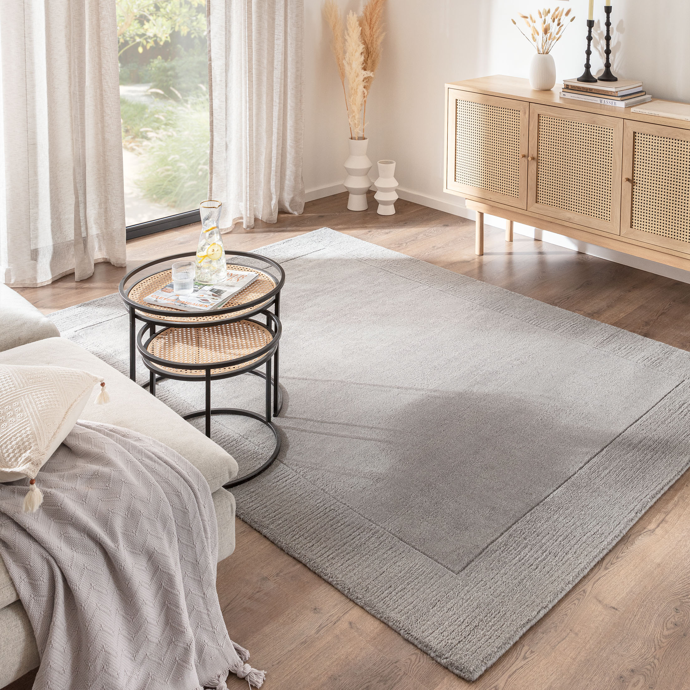 Kibek | Woll-Teppich - Comino | Grau | 140 x 200 cm