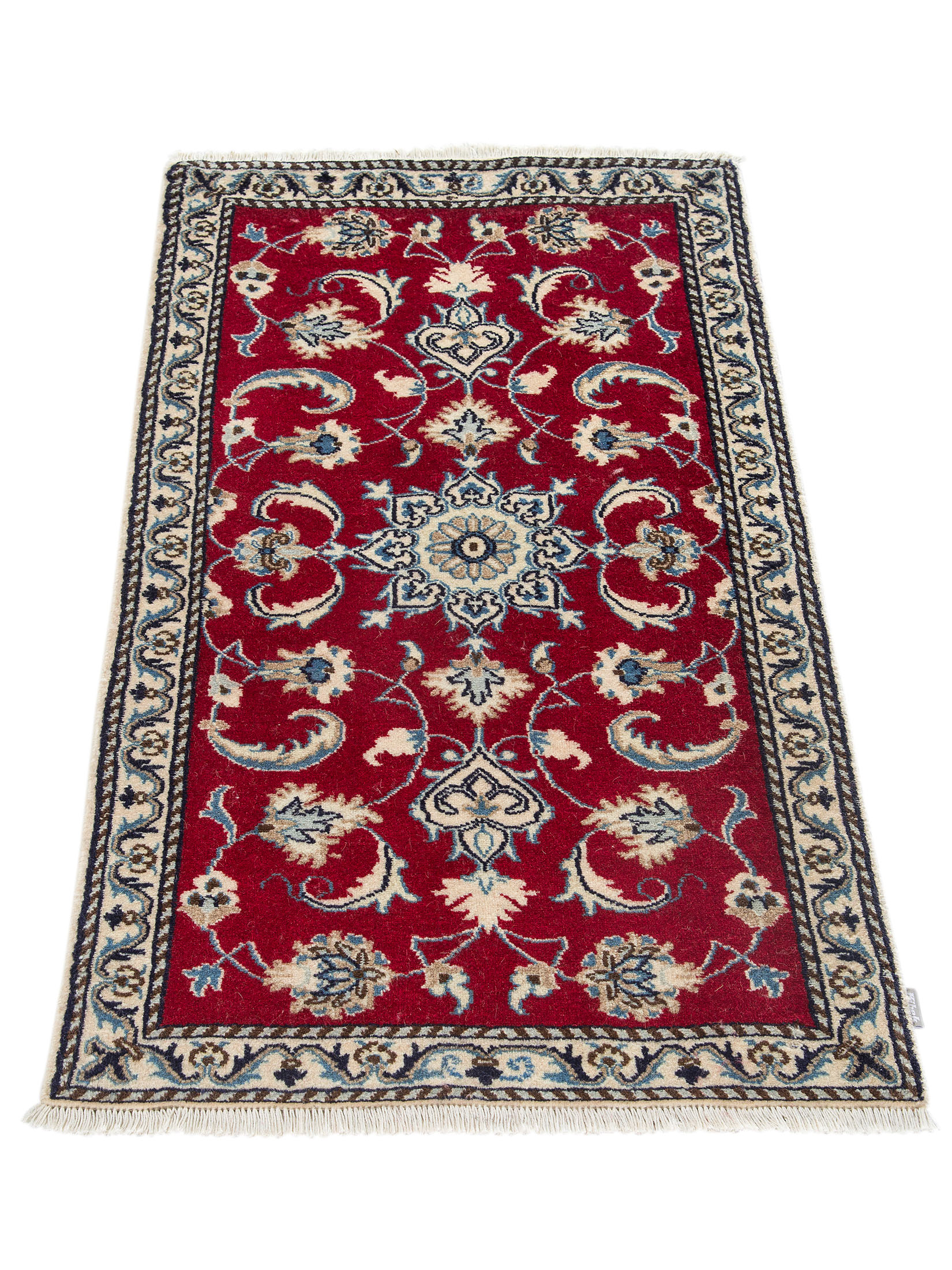 Kibek Unikat / Einzelstück - Kaschmar Nain 12 Lah Rot 70 x 140 cm 95% Schurwolle, 5% Seide