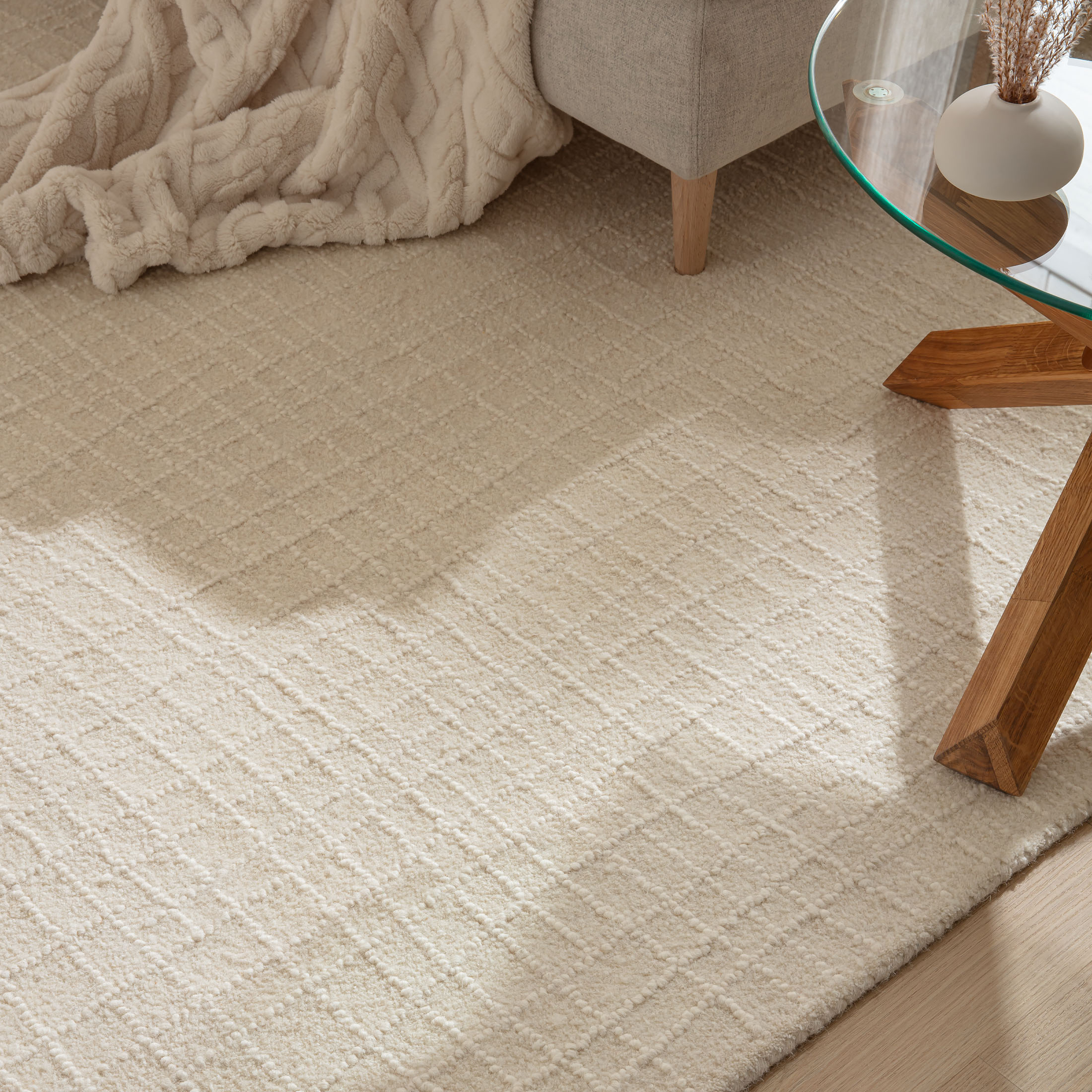 Kibek Moderner Teppich - Torup Weiß 90 x 160 cm