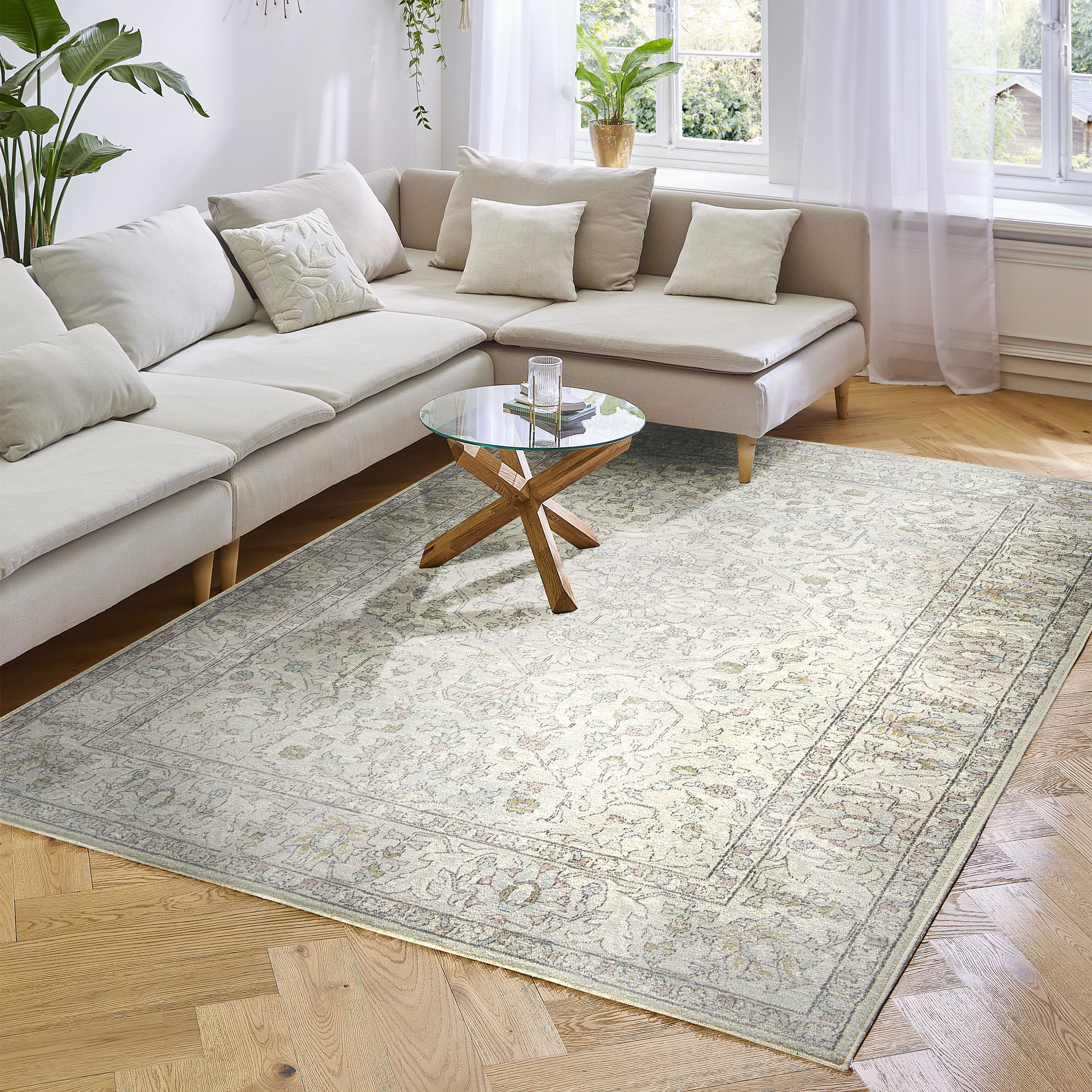 Kibek Vintage-Teppich - Nafar Grau 120 x 170 cm