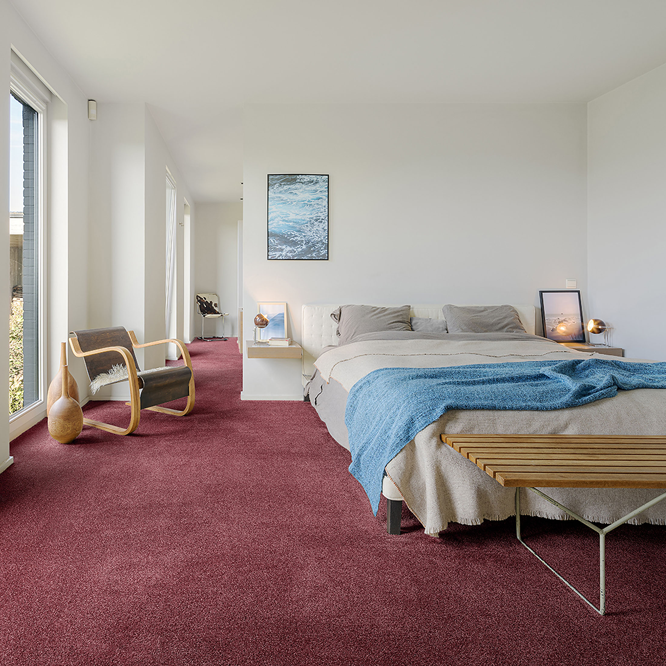 Kibek Velours-Teppichboden - Atlantis Rot 400 cm breit