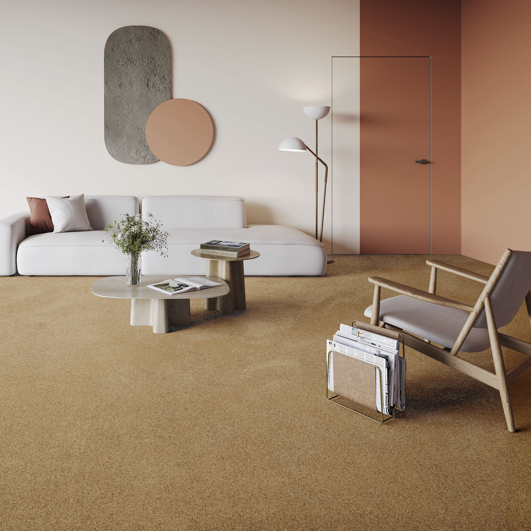 Kibek Velours-Teppichboden - Amador Orange 400 cm breit