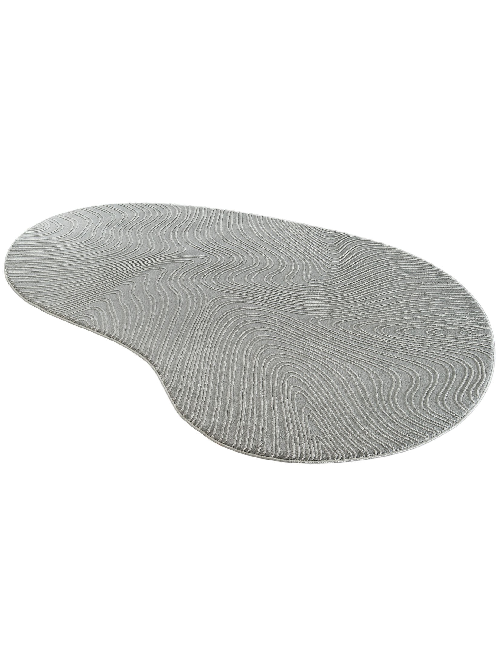 Kibek Moderner Teppich - Lacanau Silber 160 x 230 Oval