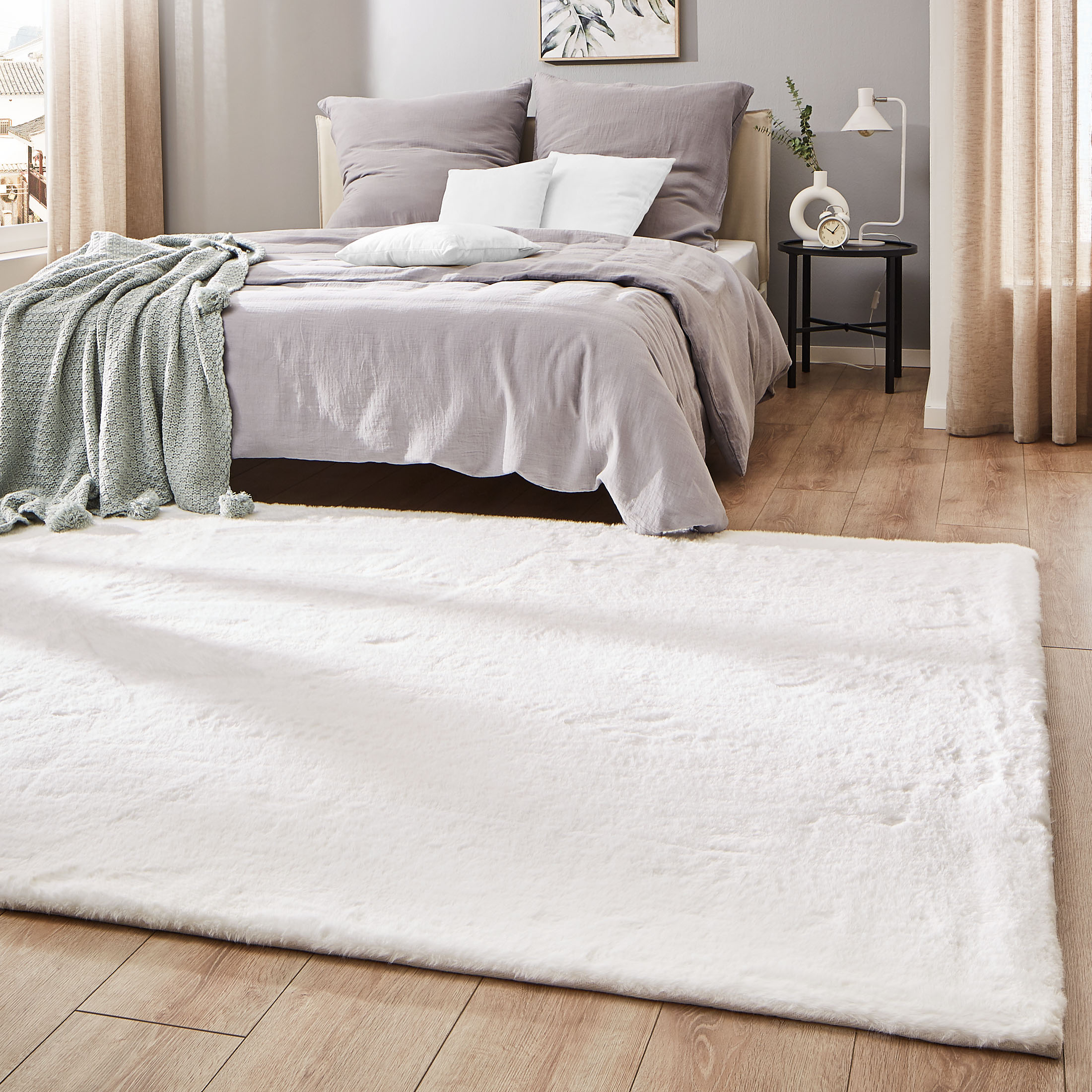 Kibek Kunstfell-Teppich - Ranua Weiß 80 x 150 cm