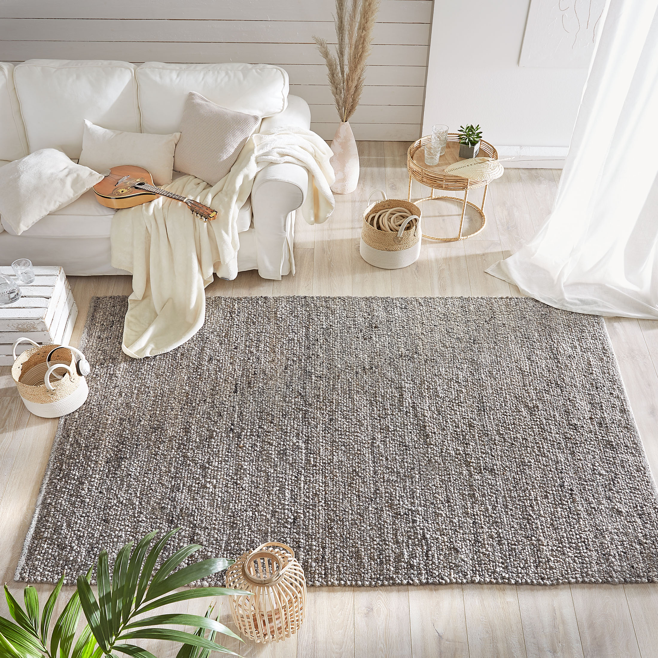 Kibek Woll-Teppich - Hillsand Grau 120 x 180 cm