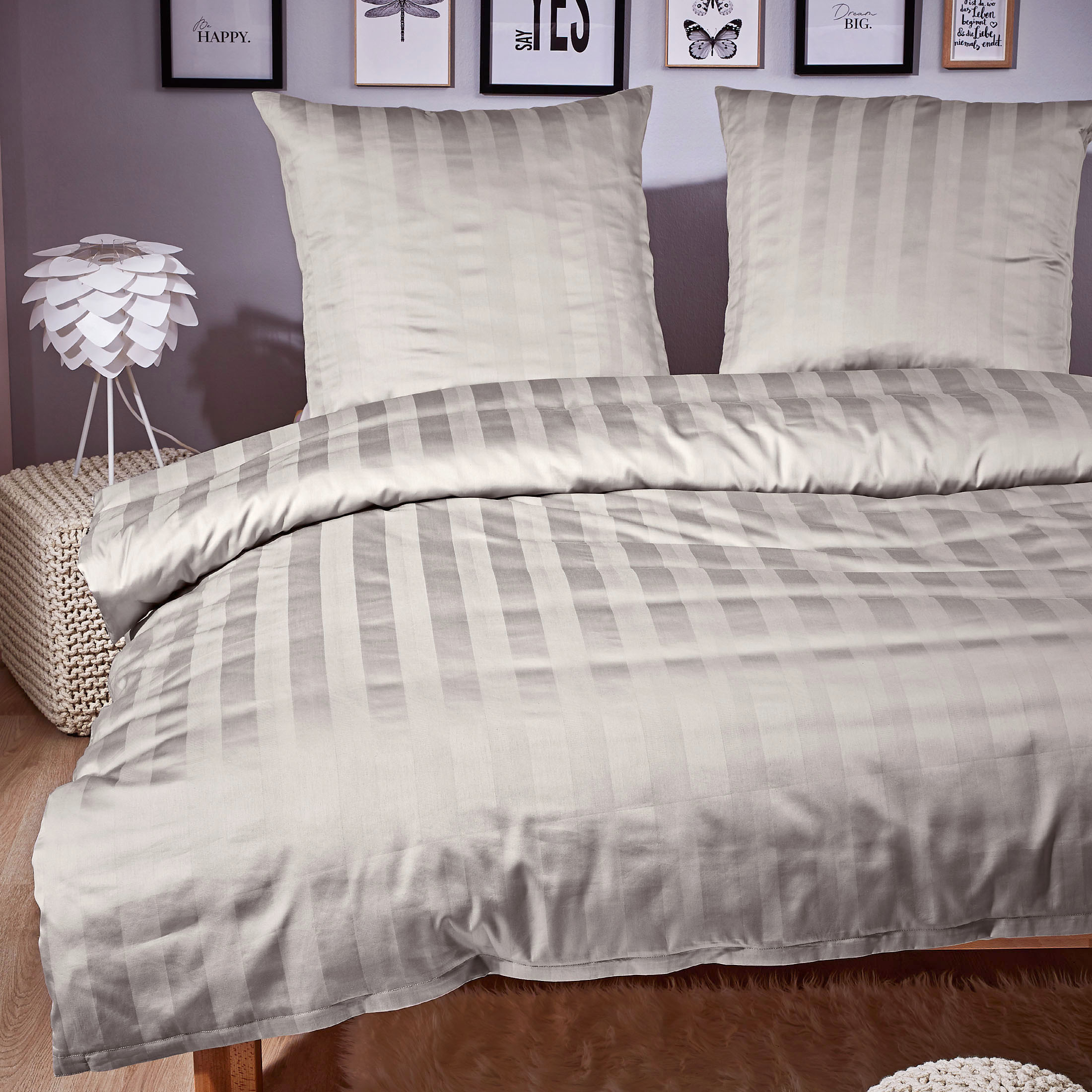 Kibek Satin-Bettwäsche - Sureno Beige 240 x 220 cm