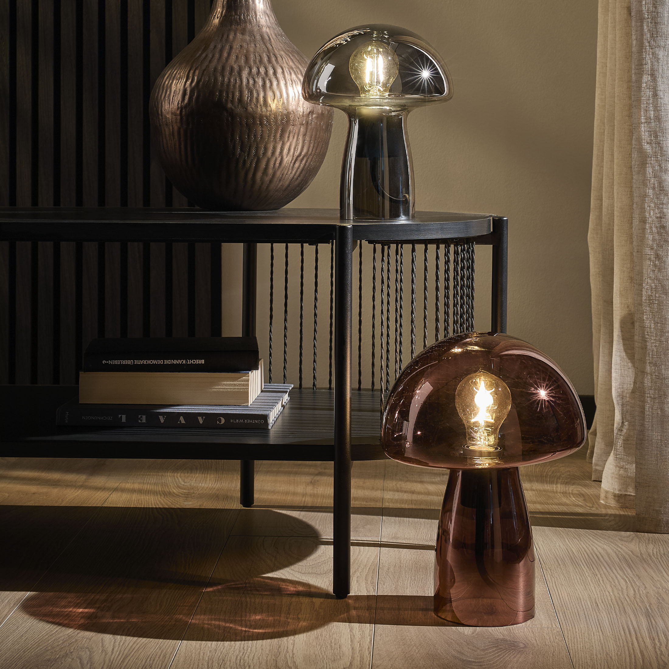 Kibek Lampe - Portibello Silber 18 x 23,5 cm Glas